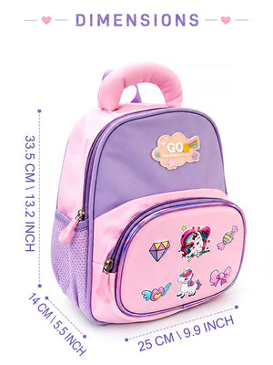 Mulberro Unicorn Kids Backpack for Girls – Pink & Purple School Bag for Toddlers & Kids - School Bag