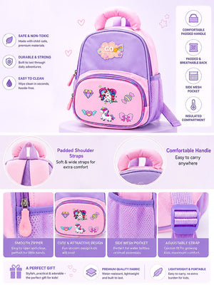 Mulberro Unicorn Kids Backpack for Girls – Pink & Purple School Bag for Toddlers & Kids - School Bag