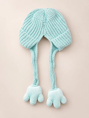 Mulberro Winter Knit Cap Teal Bear Toddler | Soft Knit Beanie, 3D Ears, Plush Paw Straps & Fleece Lined | 1–3 Years - Kids Accessories