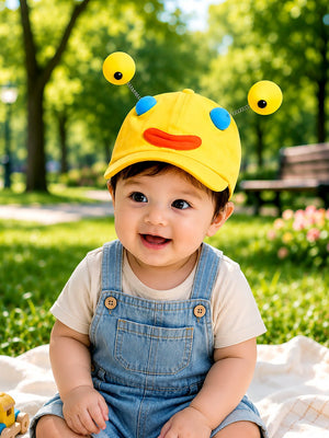 Mulberro Yellow 3D Eyeball Antenna Kids Cap Adjustable 2-6Y - Kids Accessories