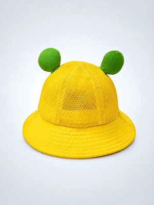 Mulberro Yellow 3D Frog Kids Bucket Hat Breathable Mesh 2-6Y - Kids Accessories
