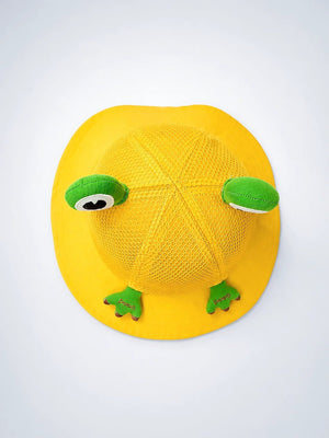Mulberro Yellow 3D Frog Kids Bucket Hat Breathable Mesh 2-6Y - Kids Accessories