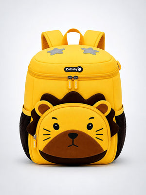 Mulberro Yellow 3D Lion Kids Backpack with Safety Leash | Toddler School Bag - School Bag