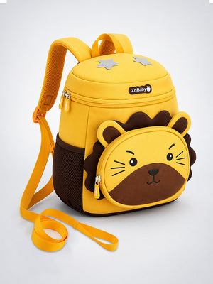 Mulberro Yellow 3D Lion Kids Backpack with Safety Leash | Toddler School Bag - School Bag