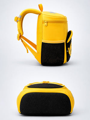 Mulberro Yellow 3D Lion Kids Backpack with Safety Leash | Toddler School Bag - School Bag