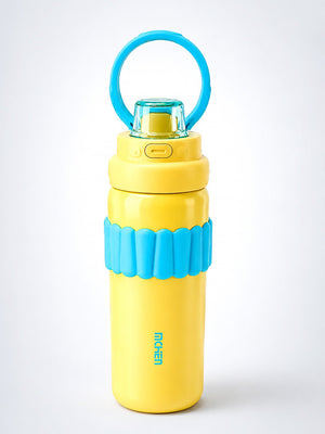 Mulberro Yellow Stainless Steel Water Bottle | Flip Lid, Straw & Carry Loop - Water Bottle