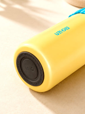 Mulberro Yellow Stainless Steel Water Bottle | Flip Lid, Straw & Carry Loop - Water Bottle