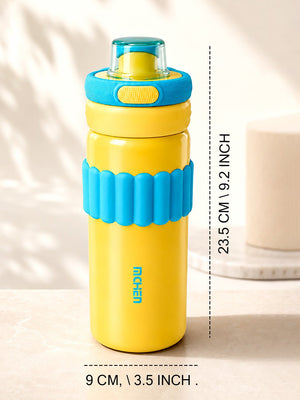 Mulberro Yellow Stainless Steel Water Bottle | Flip Lid, Straw & Carry Loop - Water Bottle