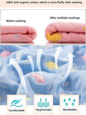 Multi color Mushroom Designed Organic Muslin Blanket, Bib and Napkin Matching Set - Little Surprise BoxMulti color Mushroom Designed Organic Muslin Blanket, Bib and Napkin Matching Set