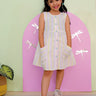 Multi Color Striped Girls Dress with Patch Pockets