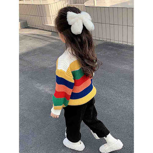 Multi Striped cardigan Sweater for Kids - 2 - 3 Years Winter Wear