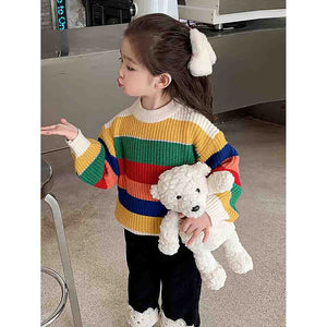 Multi Striped cardigan Sweater for Kids - 2 - 3 Years Winter Wear
