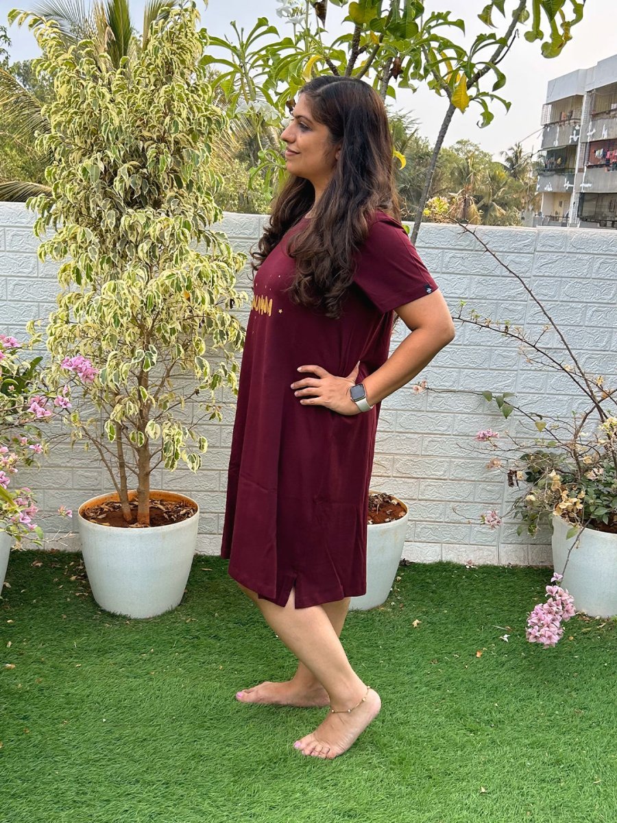 Mumma Oversized Maternity T Shirt Dress - NW-SC-MUMOT-S