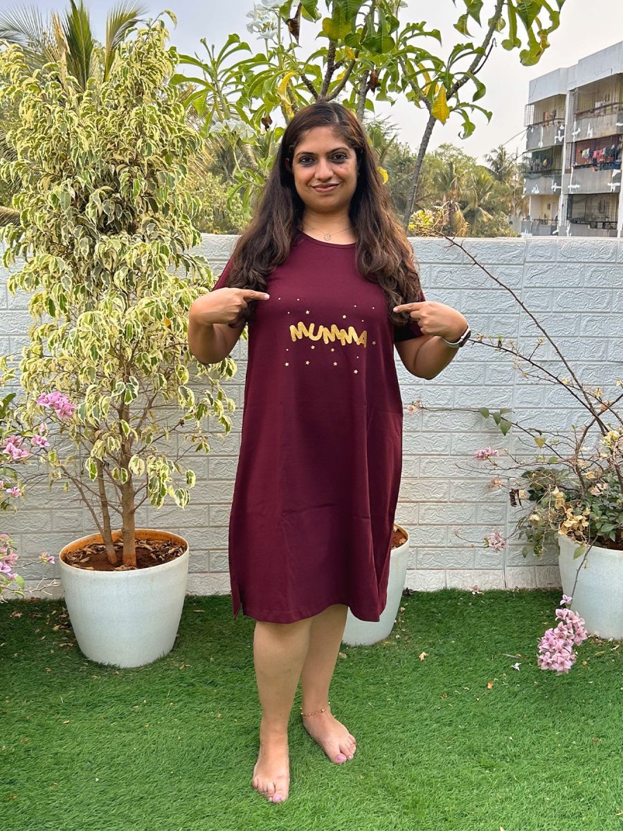 Mumma Oversized Maternity T Shirt Dress - NW-SC-MUMOT-S