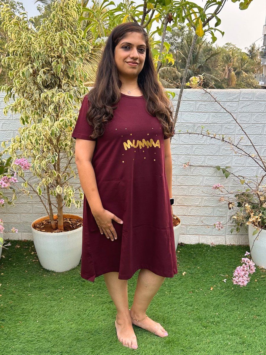 Mumma Oversized Maternity T Shirt Dress - NW-SC-MUMOT-S