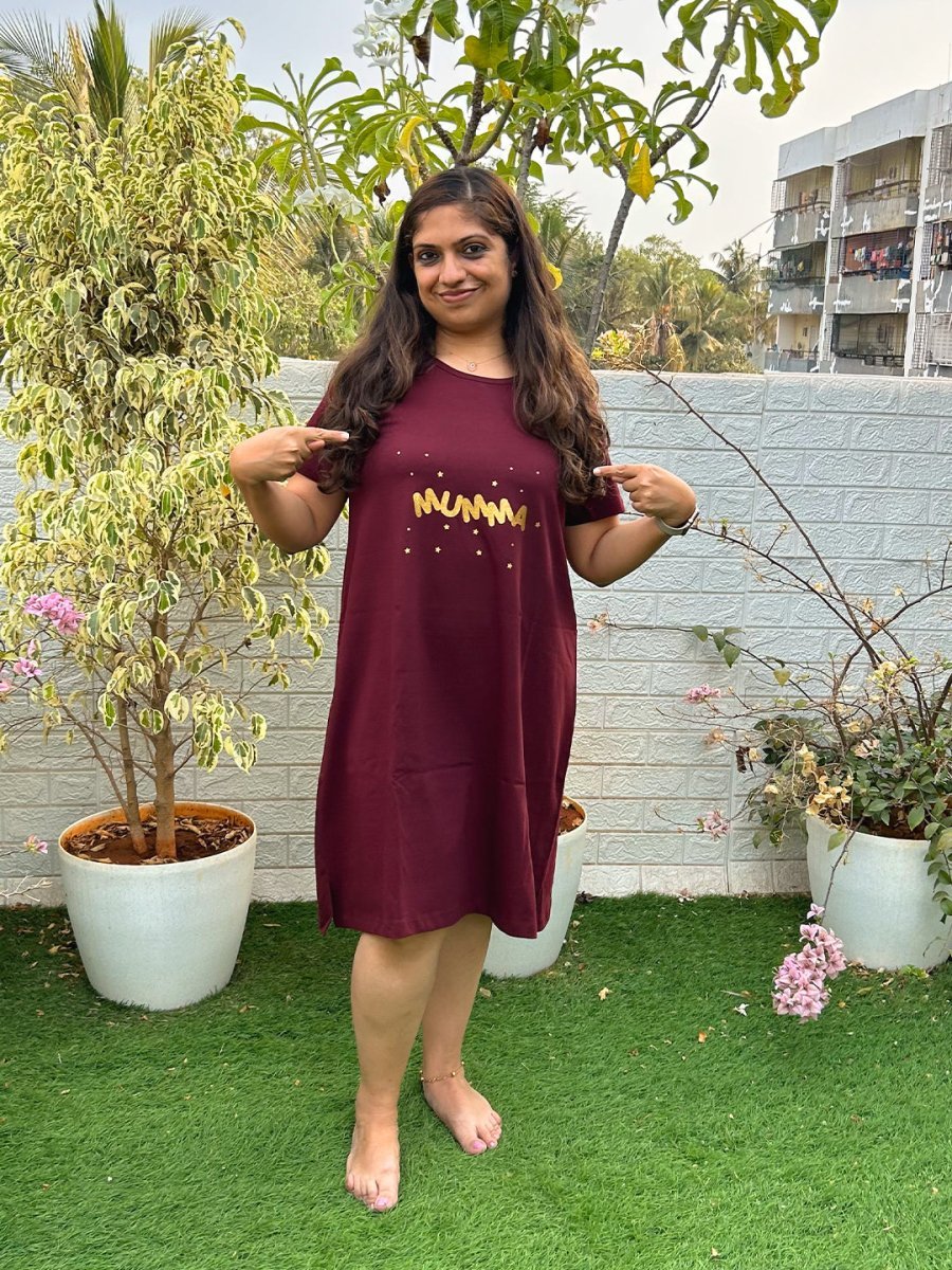 Mumma Oversized Maternity T Shirt Dress - NW-SC-MUMOT-S