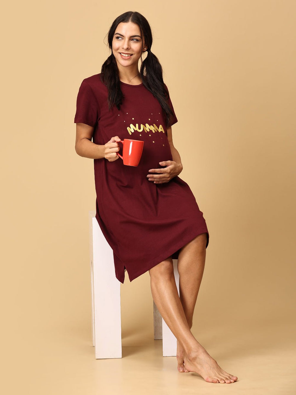 maternity oversized t shirt dress Black Short Sleeve Oversized Maternity T-Shirt Dress