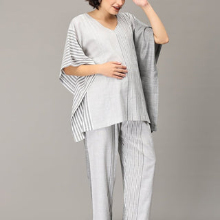 Muse Of Milan Striped Maternity and Nursing Co Ord Set - MEW-SK-GCRD-S