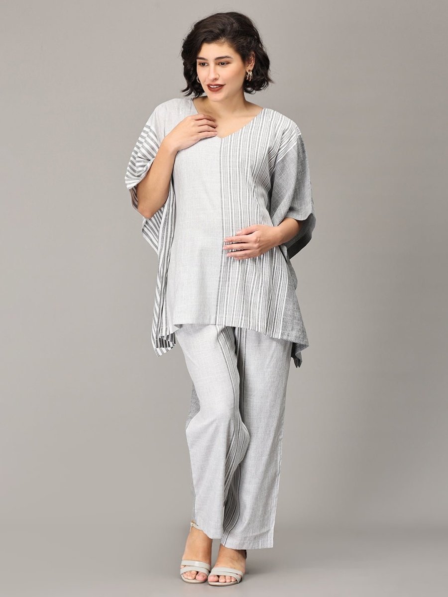 Muse Of Milan Striped Maternity and Nursing Co Ord Set - MEW-SK-GCRD-S