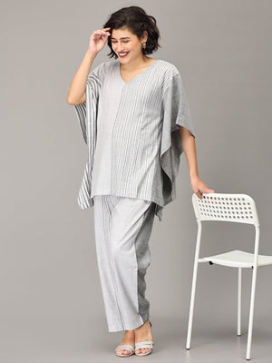 Muse Of Milan Striped Maternity and Nursing Co Ord Set - MEW-SK-GCRD-S