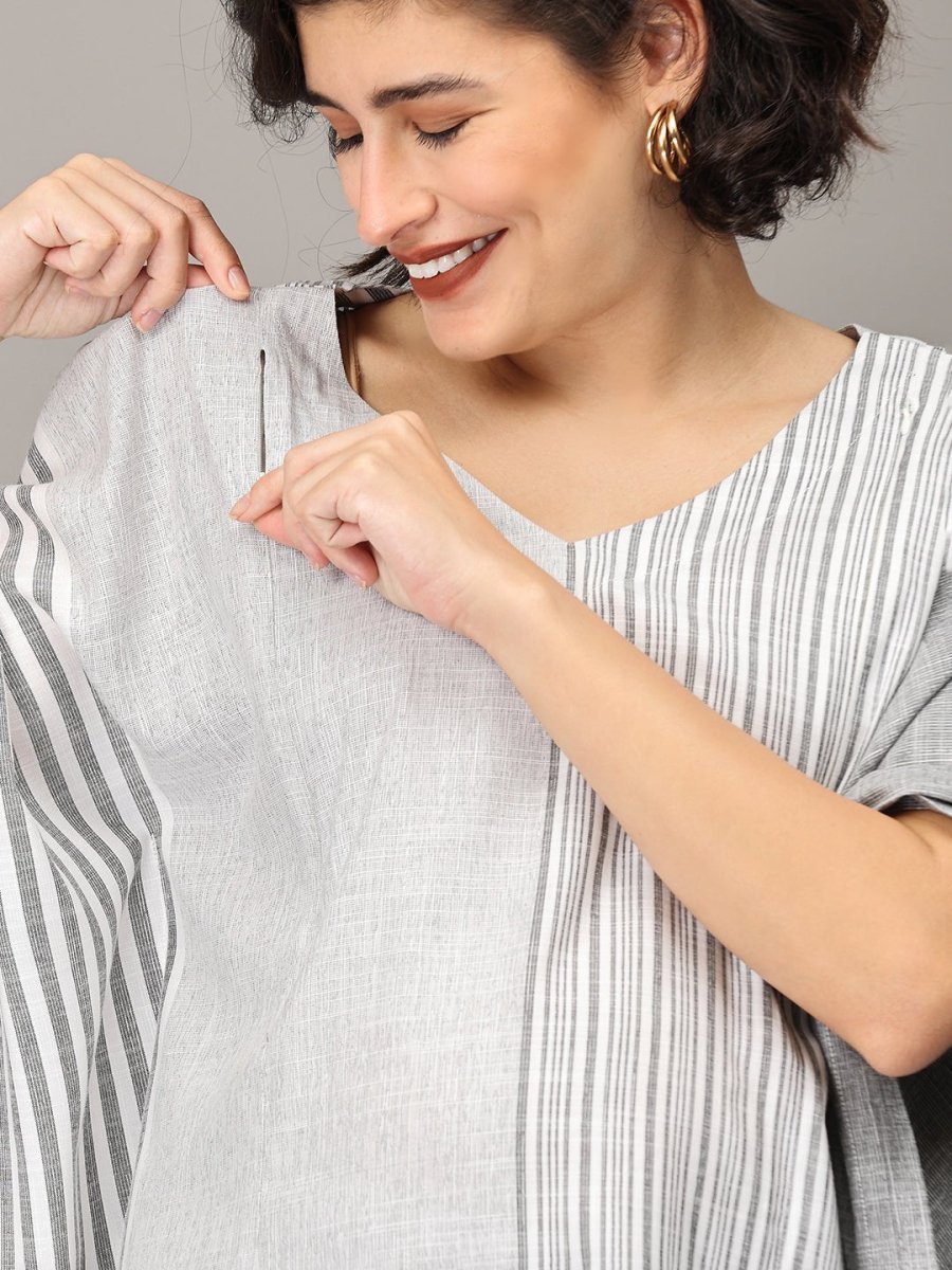 Muse Of Milan Striped Maternity and Nursing Co Ord Set - MEW-SK-GCRD-S