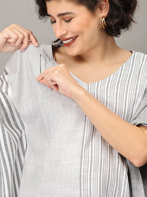Muse Of Milan Striped Maternity and Nursing Co Ord Set - MEW-SK-GCRD-S