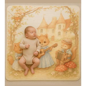 Music Fox Guitar print Super Soft Breathable pure Muslin cotton Blanket for Infants - Bedding