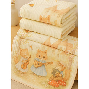 Music Fox Guitar print Super Soft Breathable pure Muslin cotton Blanket for Infants - Bedding