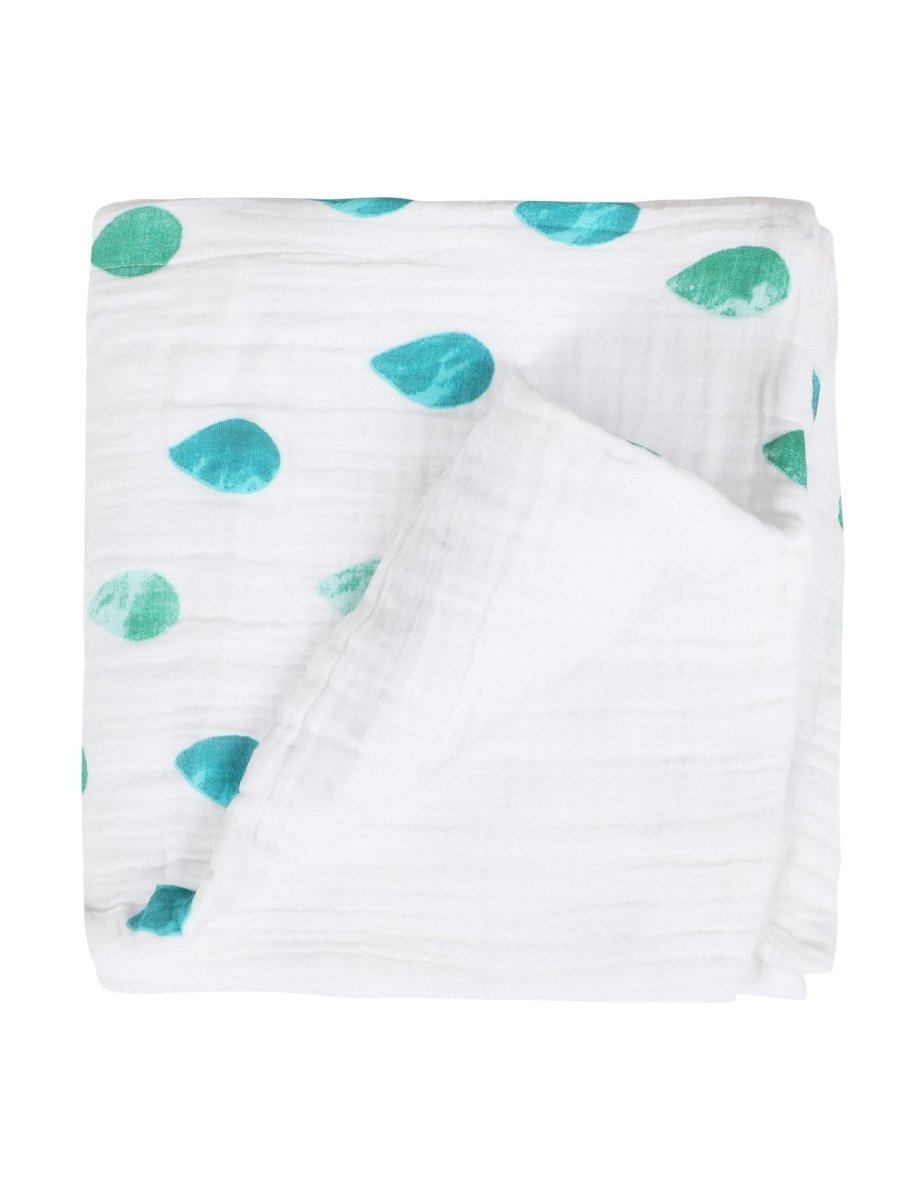 Muslin 6 Layer Dohar Blanket- Raindrops - BLKT-MD-RNDP-0-2