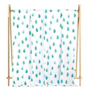 Muslin 6 Layer Dohar Blanket- Raindrops - BLKT-MD-RNDP-0-2