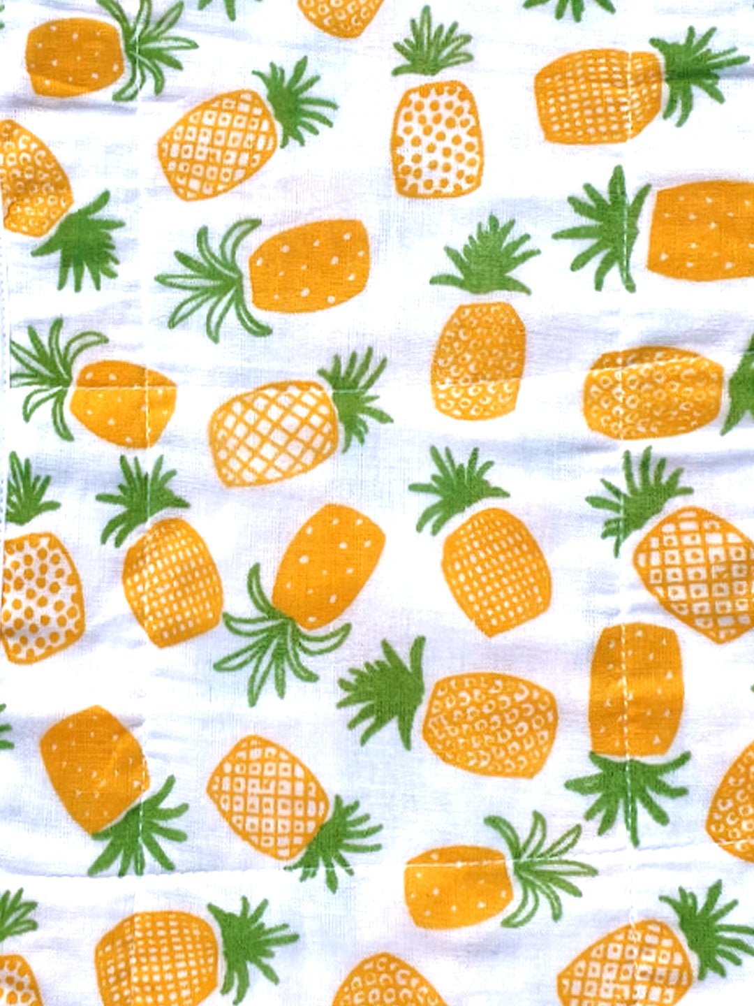 Muslin Burp Cloth Combo Of 2 - : Fruity Pineapple - Happy Rainbow - MSBC2 - FPNPHRN