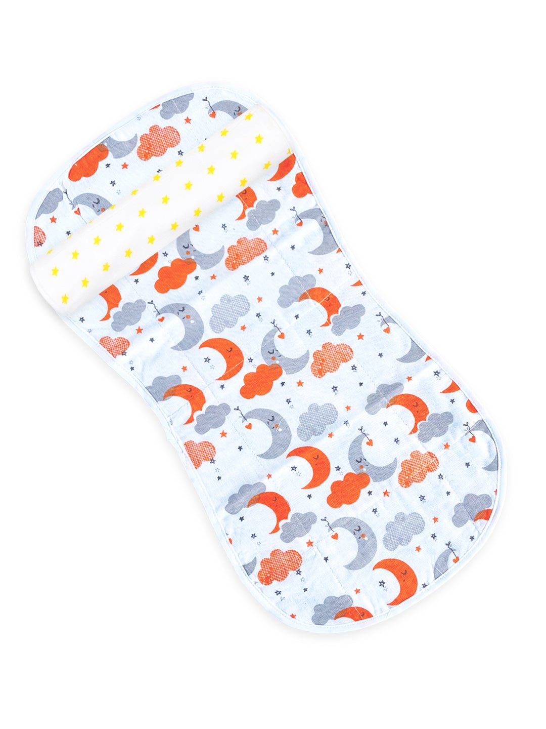 Muslin Burp Cloth Combo Of 2 - Option 13: Moon Kid-Yellow Star