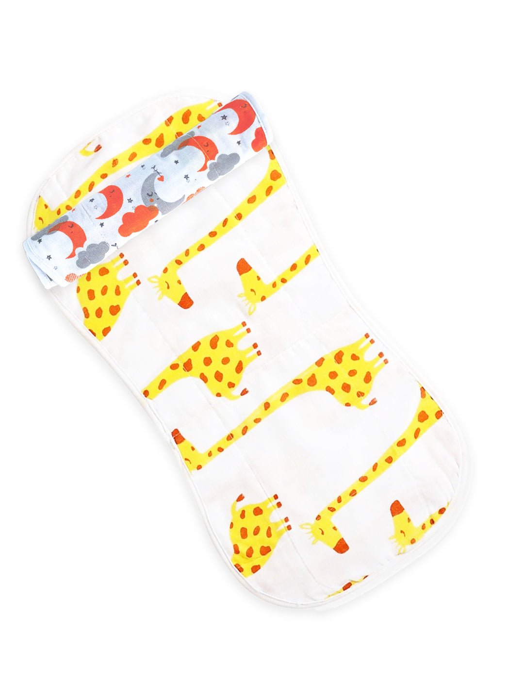 Muslin Burp Cloth Combo Of 2 - Option 14: Moon Kid-Tall As A Giraffe