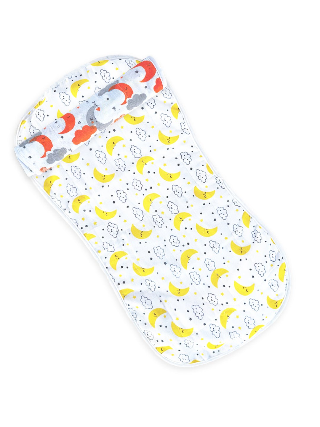 Muslin Burp Cloth Combo Of 2- Option 15: Moon Kid-Moon And Stars