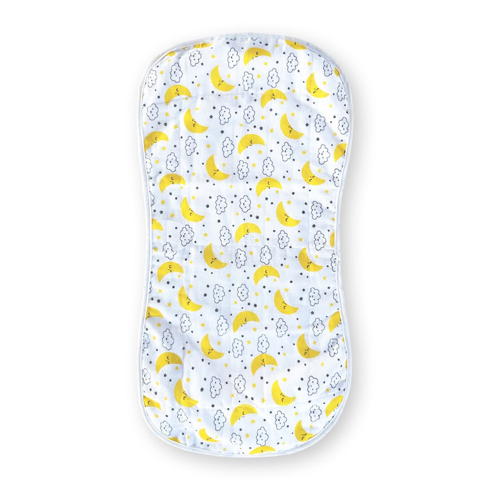 Muslin Burp Cloth Combo Of 2- Option 15: Moon Kid-Moon And Stars