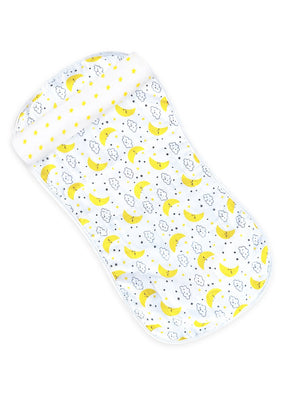 Muslin Burp Cloth Combo Of 2- Option 16: Yellow Star-Moon And Stars