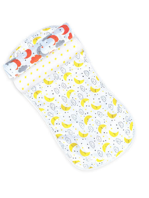 Muslin Burp Cloth Combo Of 3- Moon Kid-Yellow Star- Moon And Stars