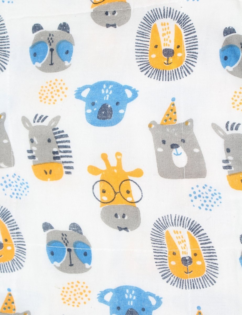 Muslin Burp Cloth Combo of 5- Option 5 - MSBC5-DBPYSF