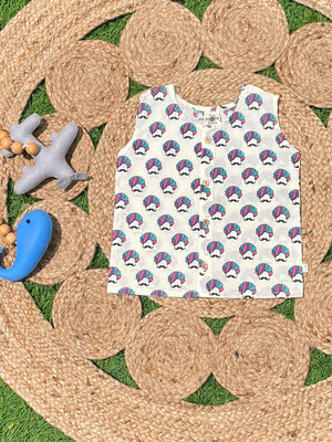 Mustache & Ethnic Geometrical Printed Cotton Infant Jabla - ROM - BK - GRCD - 0 - 3