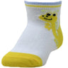Mustang Kids Ankle Length Socks: Cutie Saurus- White& Lemon - SOC-CSWL-6-12