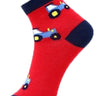 Mustang Kids Ankle Length Socks: Party Wagon: Red - SOC-PWRD-6-12