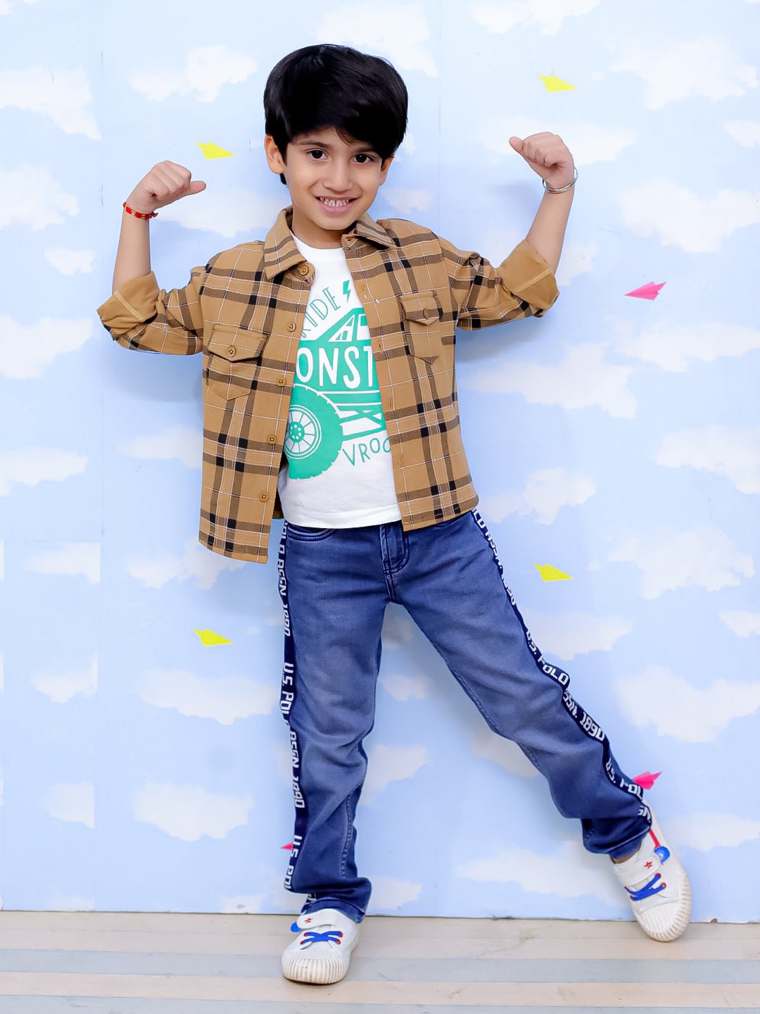 Mustard Flannel Plaid Kids Shirt - KWW - PB - MSDFN - 0 - 6