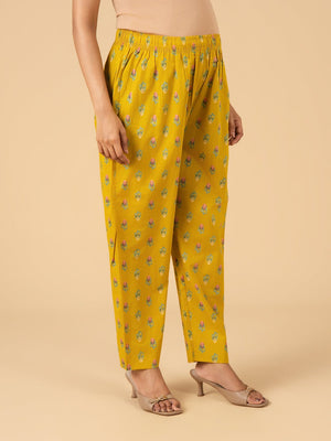 Mustard Phool Maternity and Nursing Kurta Set With Dupatta - S Maternity Ethnic Set
