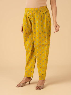 Mustard Phool Maternity and Nursing Kurta Set With Dupatta - S Maternity Ethnic Set