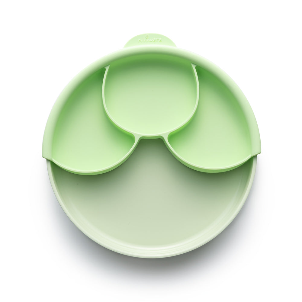 Healthy Meal Suction Plate Set - Key Lime