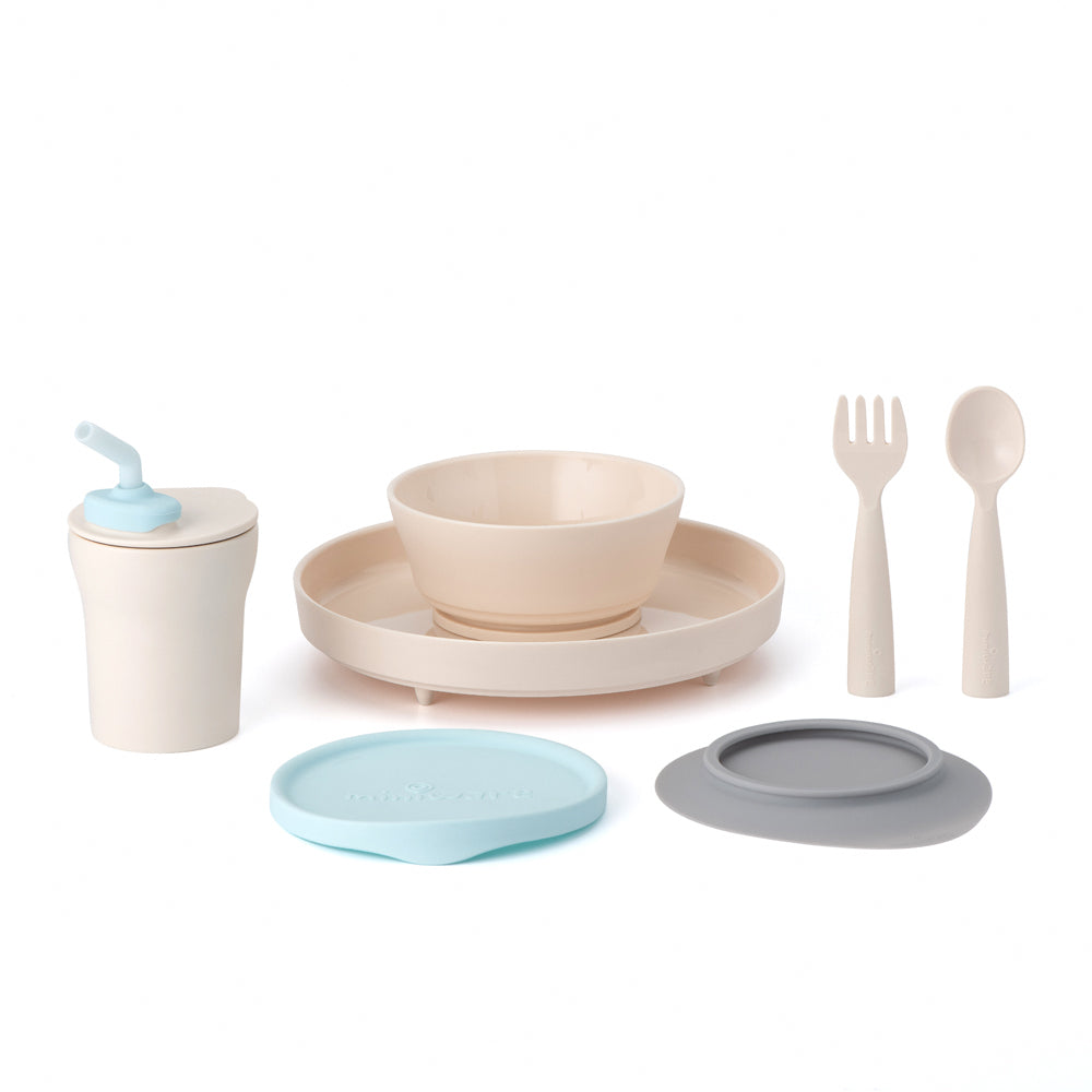 Miniware Little Foodie All-in-one Feeding Set-Vanilla/Aqua