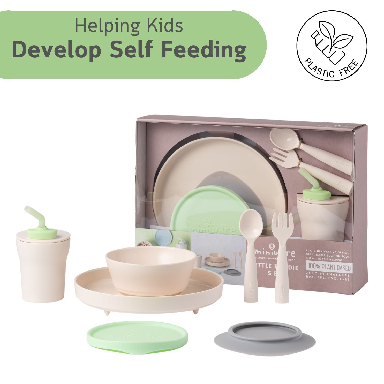 Miniware Little Foodie All-in-one Feeding Set-Vanilla/Key Lime