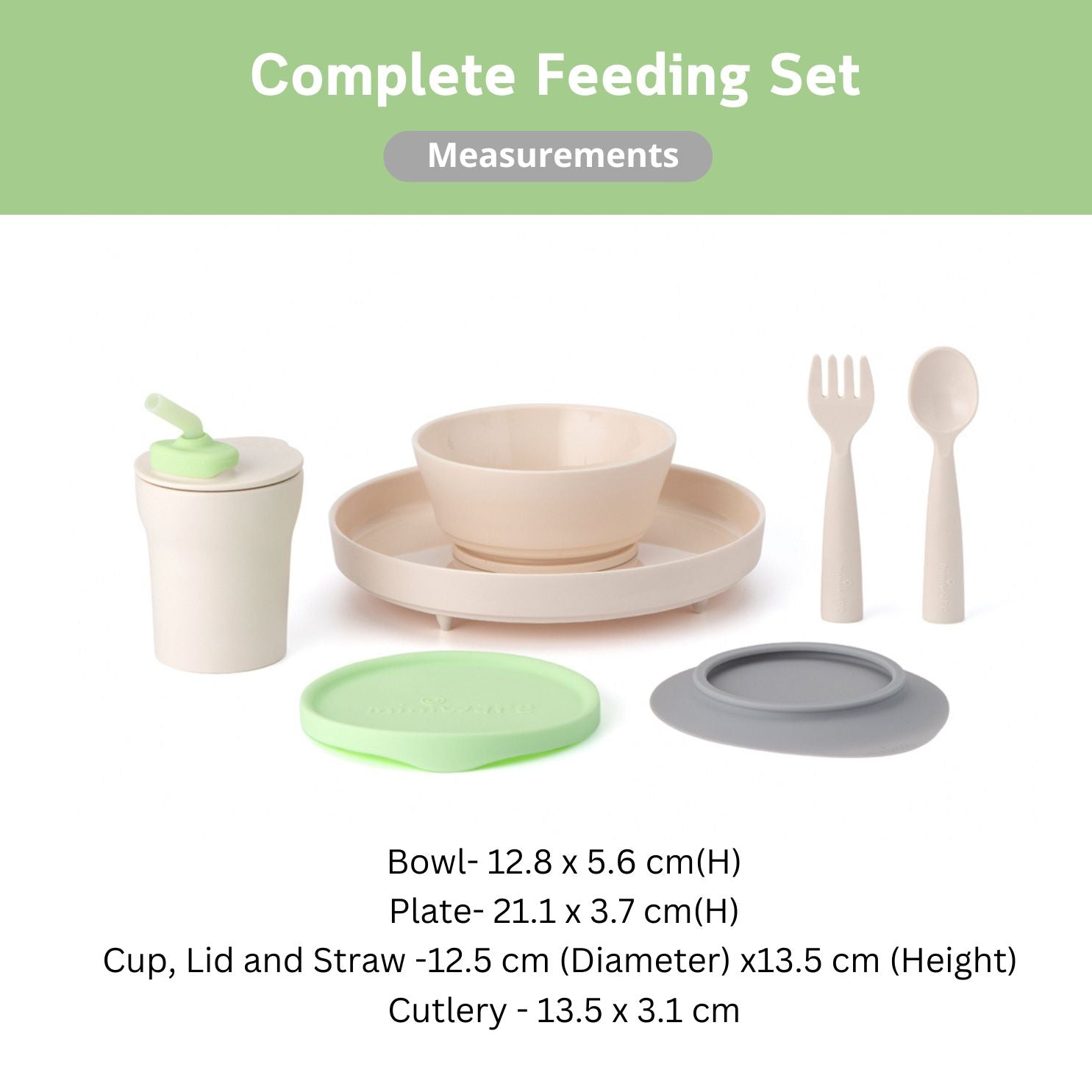 Miniware Little Foodie All-in-one Feeding Set-Vanilla/Key Lime