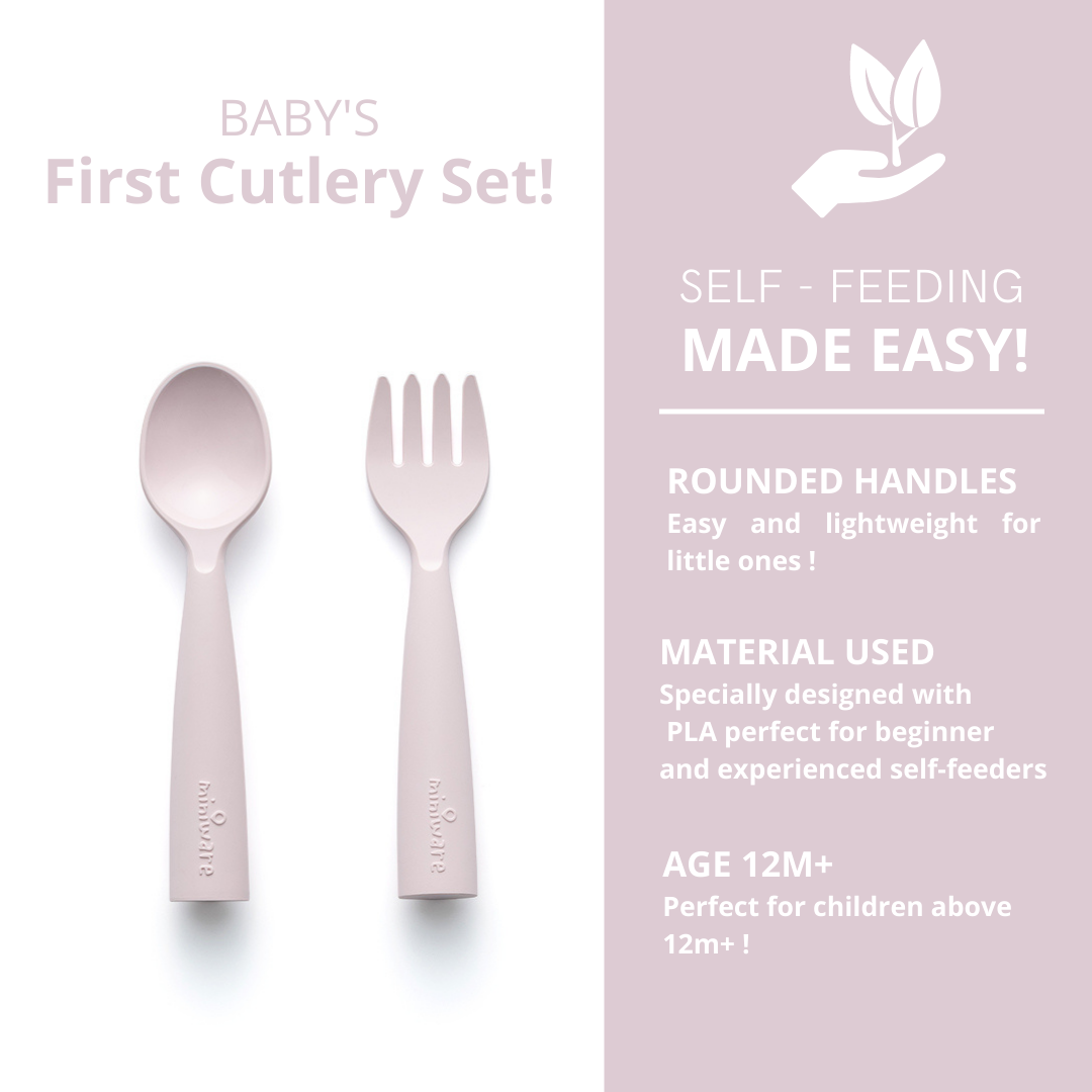 Miniware My First Cutlery Fork & Spoon Set - Cotton Candy