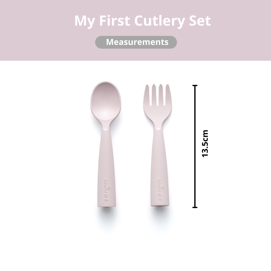 Miniware My First Cutlery Fork & Spoon Set - Cotton Candy